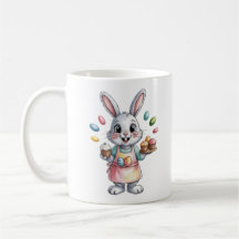 Easter Bunny Baker Mug Cute Gift for Women Spring 