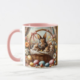 Easter Bunny Basket Cute Spring Bunny Tasse