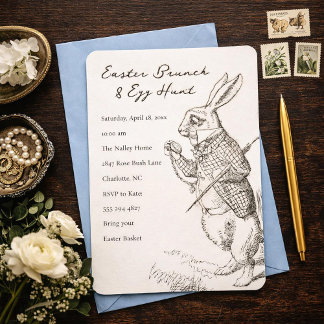 Easter Bunny Brunch and Egg Hunt Invitation Einladung