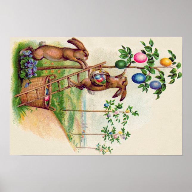 Easter Bunny Colored Egg Tree Poster (Vorne)