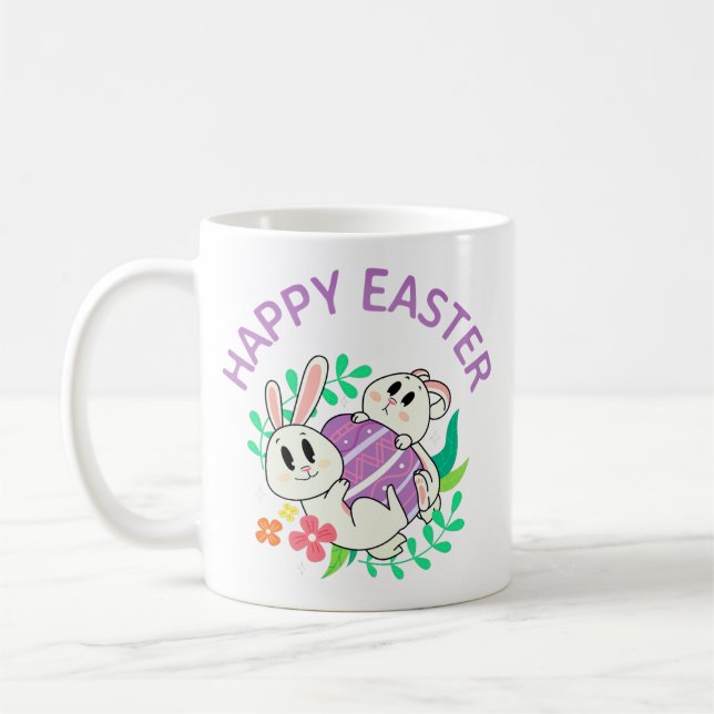 Easter Bunny Egg Hug Mug (Gauche)