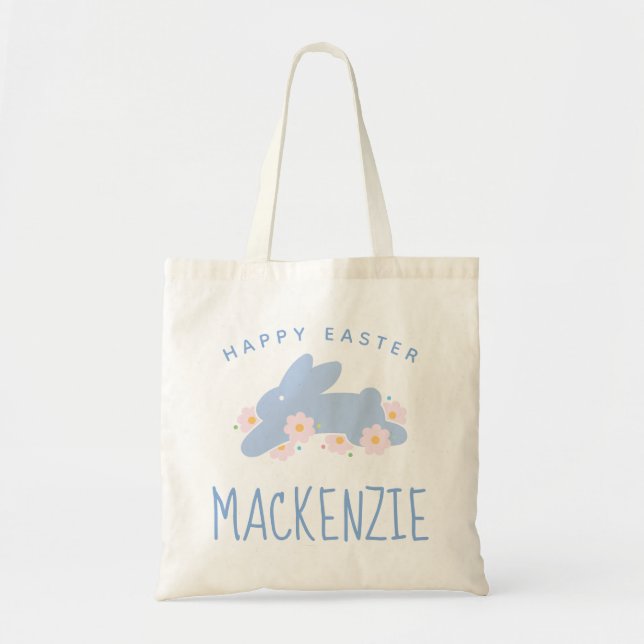 Easter Bunny Floral Girl Tote Tragetasche (Vorne)