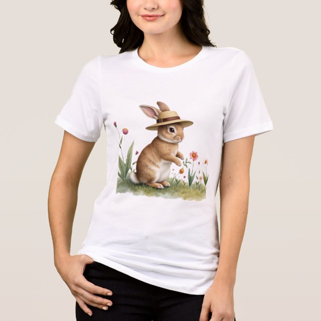 easter bunny garden Tri-Blend shirt (Vorderseite)