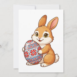 Easter Bunny Glossy Greeting Card | Minimalist Feiertagskarte