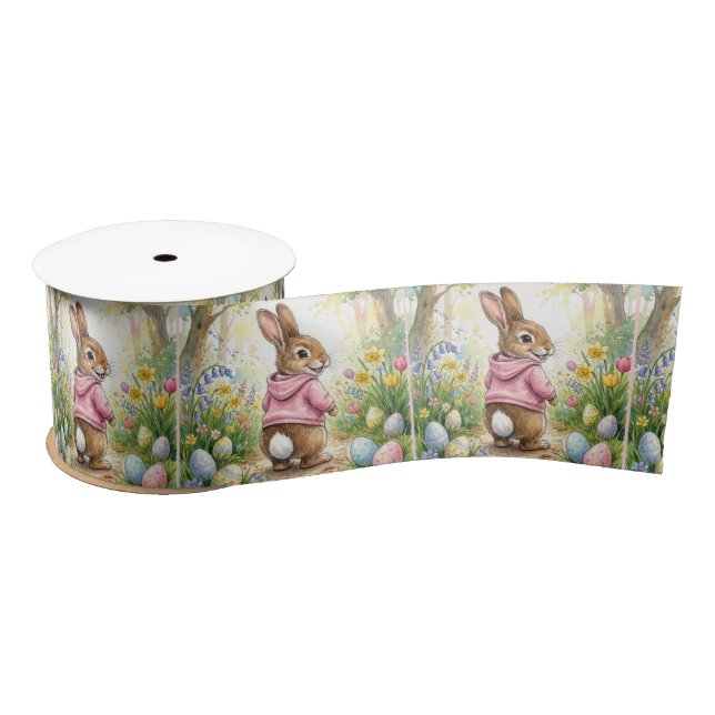 Easter Bunny in a Spring Garden Satinband (Spule)