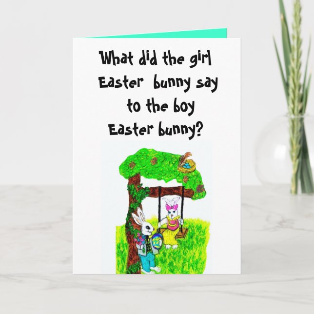 EASTER BUNNY JOKE-Karte Feiertagskarte (Vorderseite)