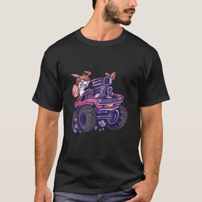 Easter Bunny on his Massive Monster Truck T-Shirt (Vorderseite)