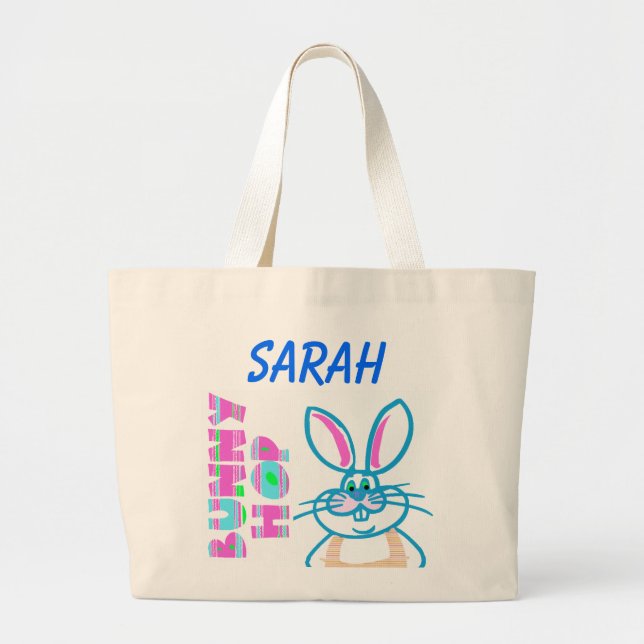 EASTER BUNNY PERSONALISIERT TOTE BAG JUMBO STOFFBEUTEL (Vorne)