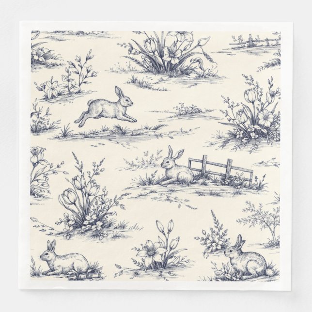 Easter Bunny Plates Serviette (Vorderseite)