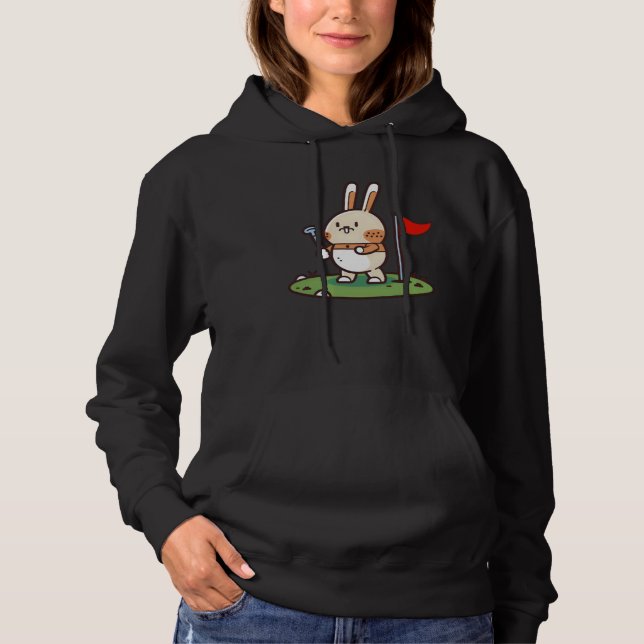 Easter Bunny Playing Golf Golf Easter Hoodie (Vorderseite)