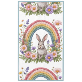 Easter Bunny Rainbow Art Spring Wildflowers Meadow Tischdecke