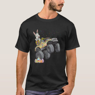 Easter Bunny Riding Monster Truck Cute Boys Kids T T-Shirt