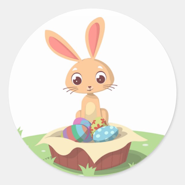EASTER BUNNY RUNDER AUFKLEBER (Vorderseite)