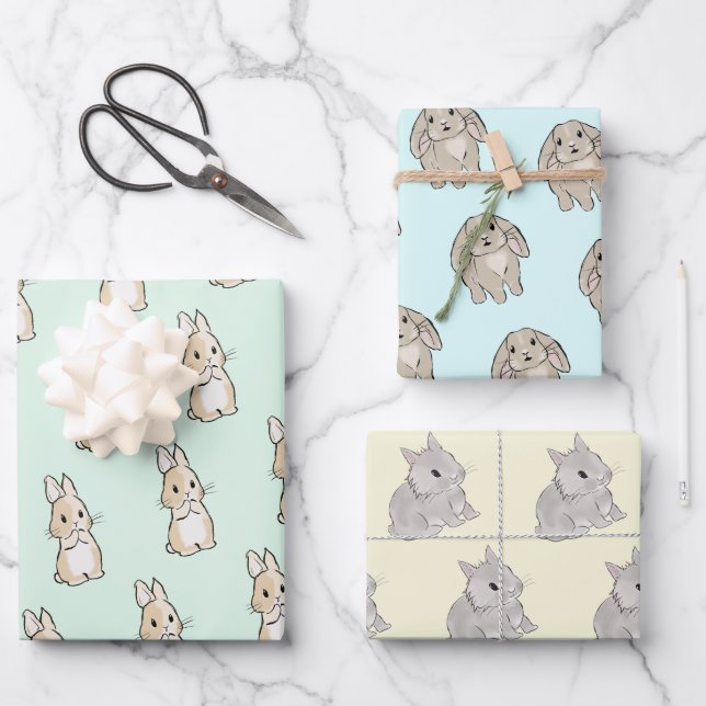 Easter bunny set geschenkpapier set (Vorderseite)