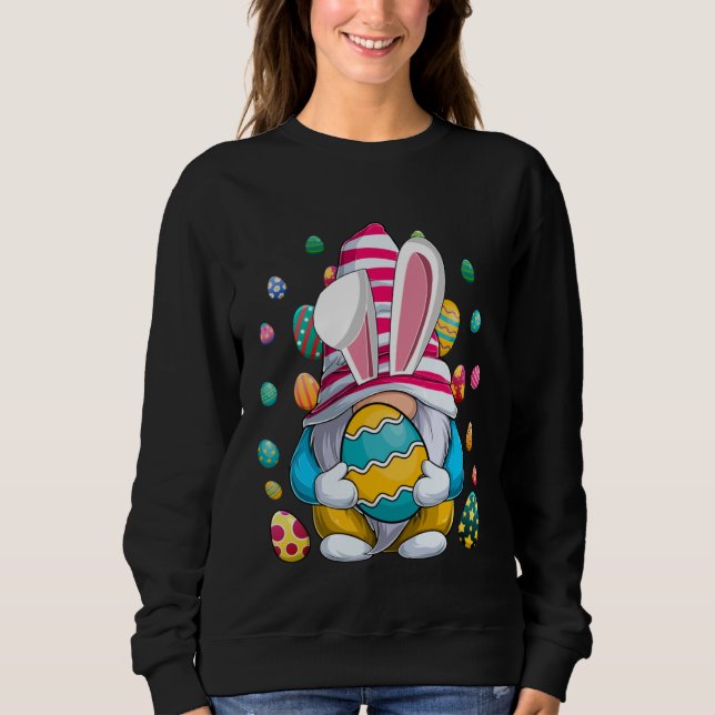 Easter Bunny Spring Gnome Easter Egg Hunting And B Sweatshirt (Vorderseite)