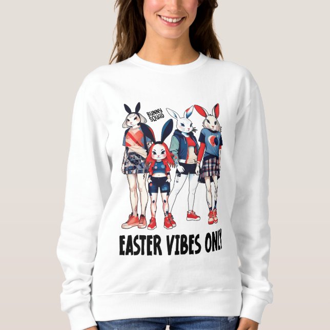 Easter Bunny Squad Sweatshirt tendance Streetwear (Devant)