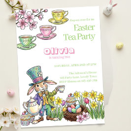 Easter Bunny Tea Party Any Age Kids Birthday Einladung
