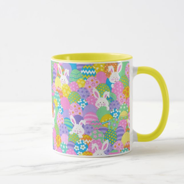 EASTER Bunny Verstecken Eier Niedlich Gelbes Gesch Tasse (Rechts)