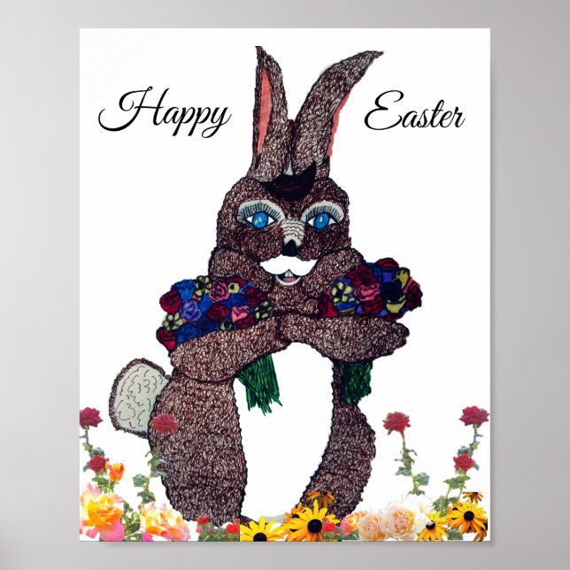 EASTER BUNNY WITH FLOWERS  POSTER (Vorne)