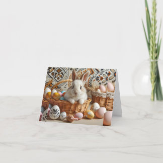 Easter bunny with his eggs. einladung