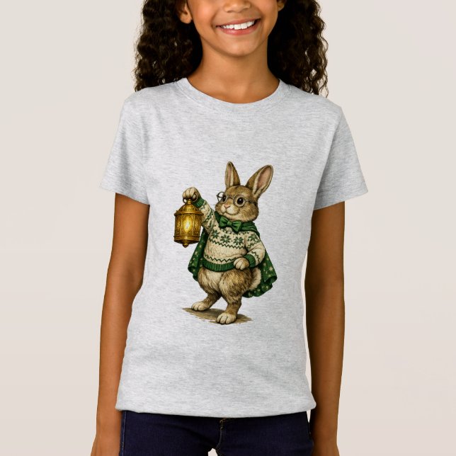 Easter Bunny with Lantern T-Shirt (Vorderseite)