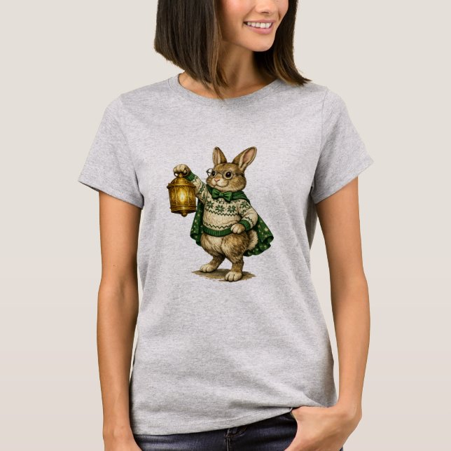 Easter Bunny with Lantern T-Shirt (Vorderseite)