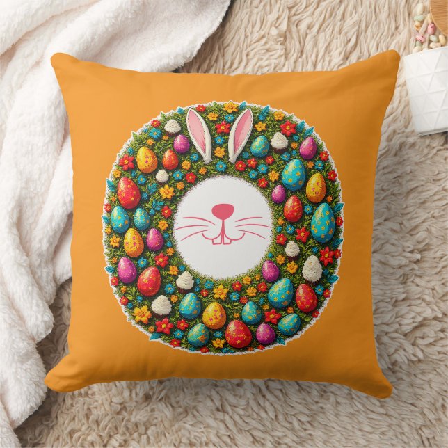 Easter Bunny Wreath – Cute Style almofada Kissen (Decke)