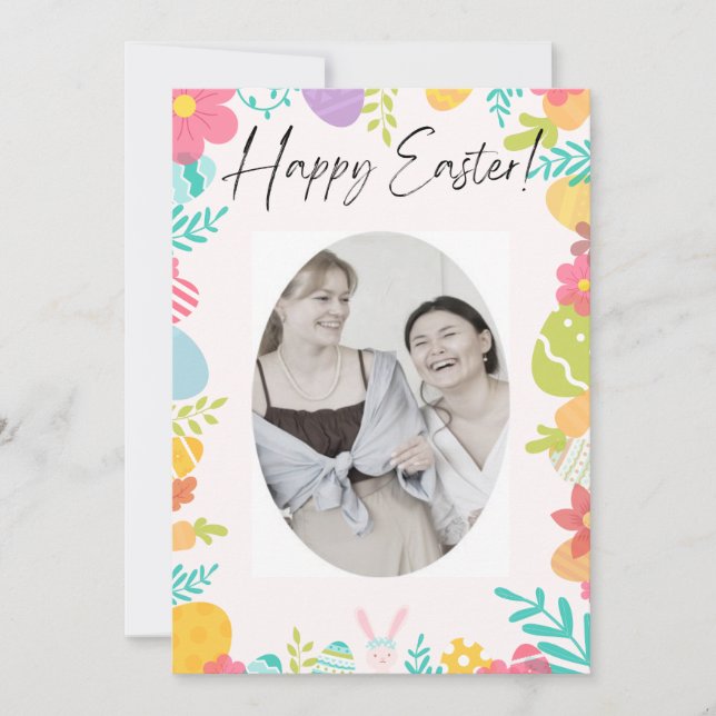 EASTER CARD niedliches, einfaches Foto Feiertagskarte (Vorderseite)