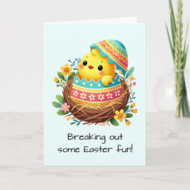 Easter Chick Breaking Out of Muschel im Niedlichen Karte