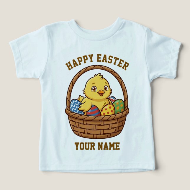 Easter Chick Toddler T-Shirt | Personalized Name (Design Vorderseite)