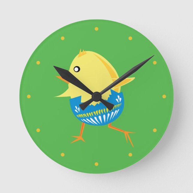 Easter Chick wall clock Runde Wanduhr (Vorderseite)