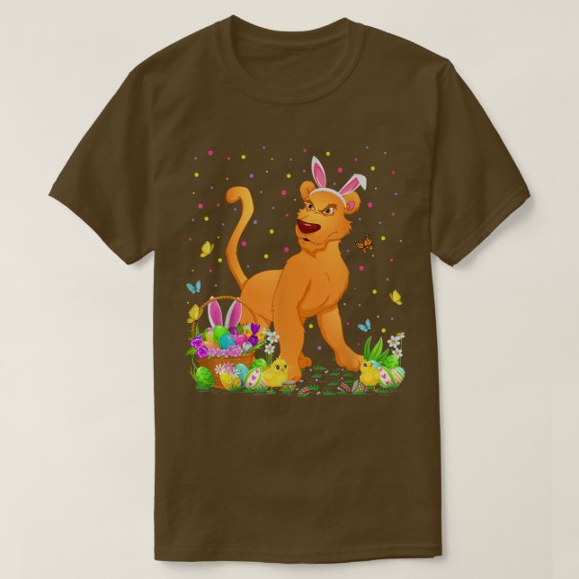 Easter Cougar Bunny Egg Hunting Cougar Easter Sund T-Shirt (Design vorne)