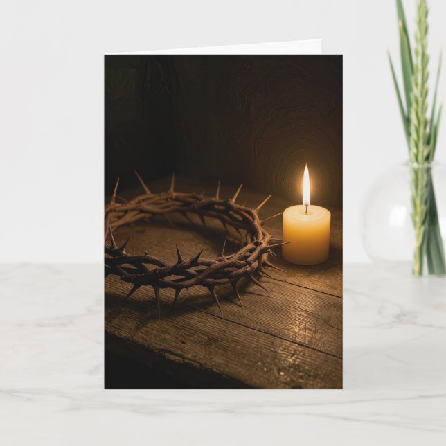 Easter Crown of Thorns Illuminated By a Candle Karte (Vorderseite)