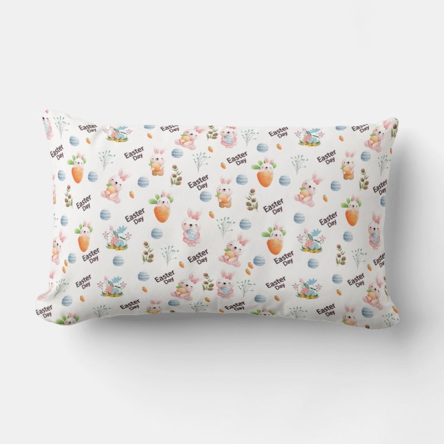 Easter Day Rabbits Pattern Lendenkissen (Vorderseite)