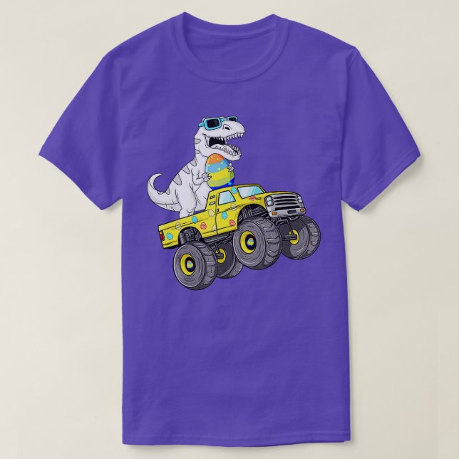 Easter Day T Rex Dino Riding A Monster Truck Boys  T-Shirt (Design vorne)