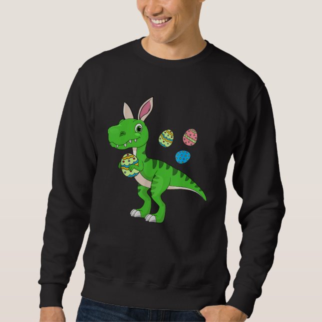 Easter Dinosaur Boys Kids Bunny Easter Basket Stuf Sweatshirt (Vorderseite)