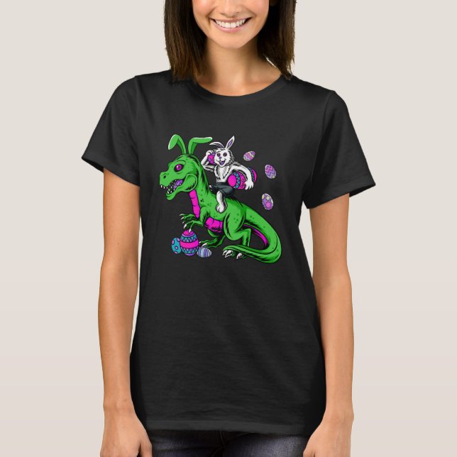 Easter Dinosaur Girls Boys Kids Bunny Easter Baske T-Shirt (Vorderseite)