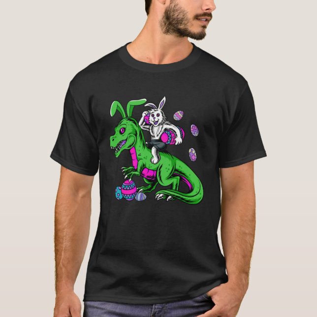 Easter Dinosaur Girls Boys Kids Bunny Easter Baske T-Shirt (Vorderseite)