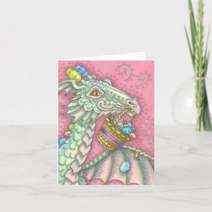 EASTER DRAGON EGG DROP GREETING NOTE CARD Blank Feiertagskarte