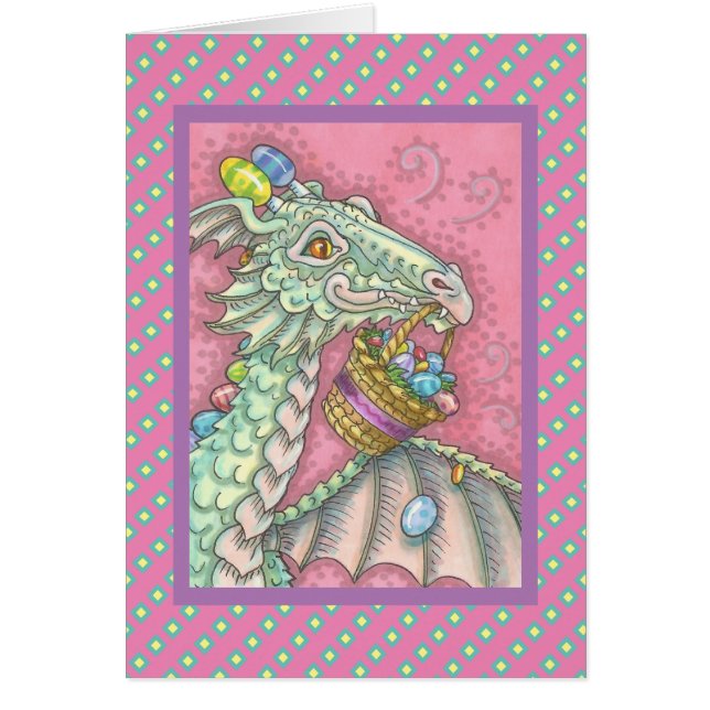 EASTER DRAGON EGG DROP GREETING NOTE CARD Verse (Vorne)