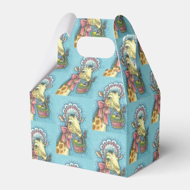 EASTER EGG BASKET GIRAFFE, GABLE-FAVOR-BOX Wiederh Geschenkschachtel (Vorderseite)