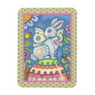 EASTER EGG FAIRY, FANTASY RABBIT MAGNET Rectangle