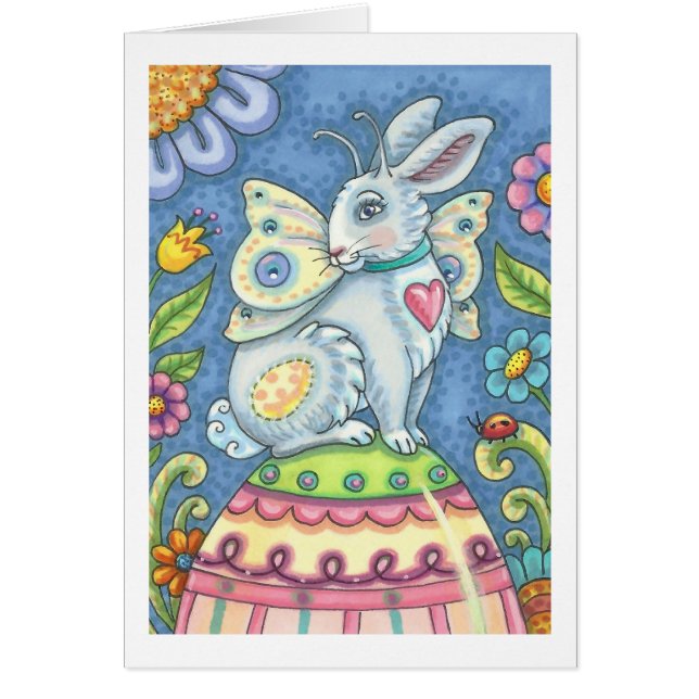 EASTER EGG FAIRY, RABBIT GREETING CARD Verse (Vorne)