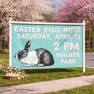 Easter Egg Hunt Banner - Easter Bunny