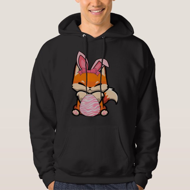 Easter Egg Hunt Bunny Ear Fox Easter Day 2023 Hoodie (Vorderseite)