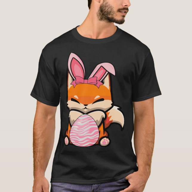 Easter Egg Hunt Bunny Ear Fox Easter Day 2023 T-Shirt (Vorderseite)