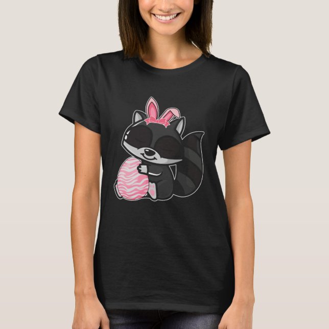 Easter Egg Hunt Bunny Ear Raccoon Easter Day 2023 T-Shirt (Vorderseite)