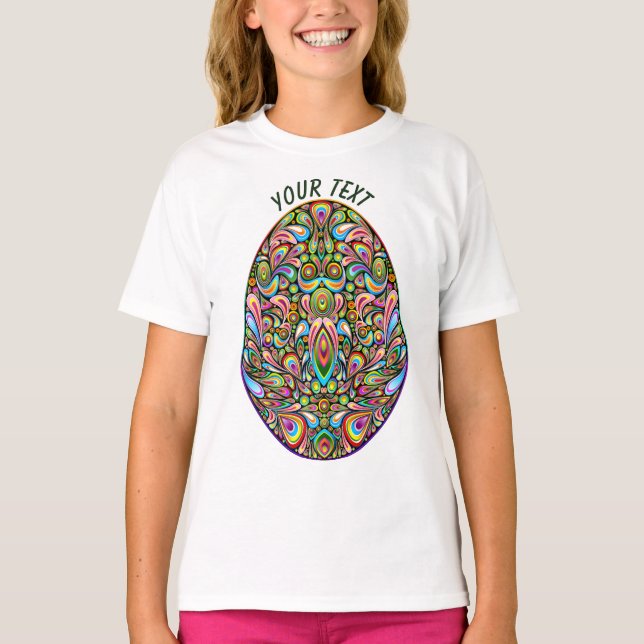 Easter Egg Psychedelic Design Kids Organic T-Shirt (Vorderseite)