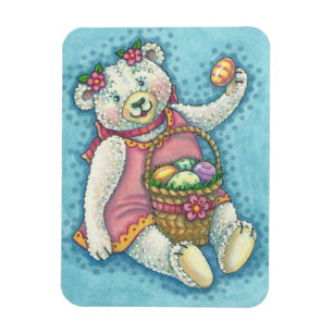 EASTER EGG TEDDDDY BEAR MAGNET Rectangle