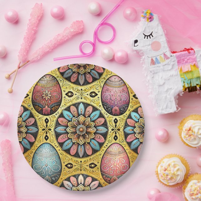 EASTER EGGS 3D ~ Decorated~ Pappteller (Party)